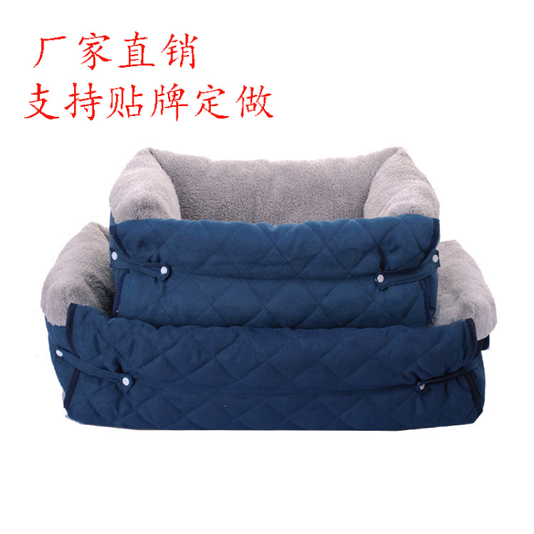 Foreign Trade Cross-Border Flip Pet Bed Pet Sofa Cushion Cat Mattress Flip Small and Medium Autumn and Winter Warm Custom