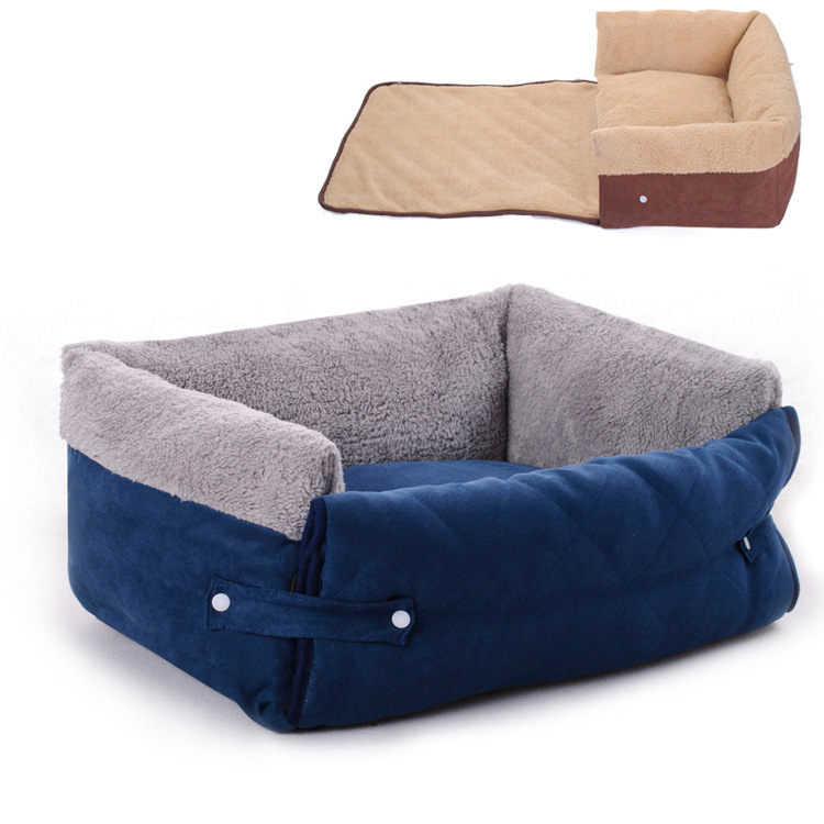 Foreign Trade Cross-Border Flip Pet Bed Pet Sofa Cushion Cat Mattress Flip Small and Medium Autumn and Winter Warm Custom