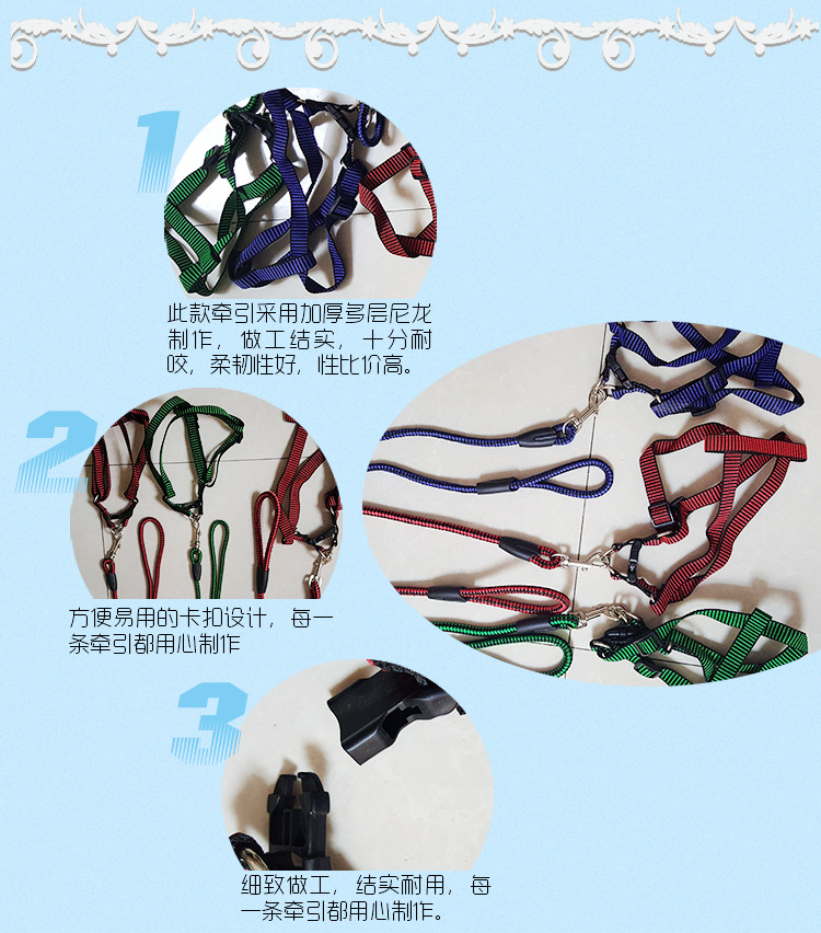 Pet Hand Holding Rope Factory Wholesale Checkered round Rope Chest Back Hand Holding Rope Price Excellent Dog Dog Leash Wholesale