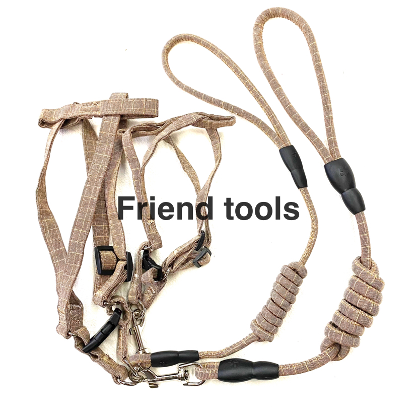 Pet Chain Plaid Cotton round Rope Chest Back Hand Holding Rope