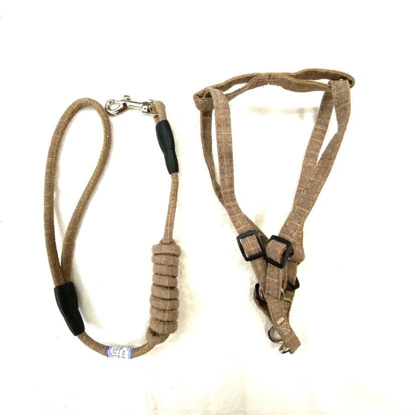 Pet Chain Plaid Cotton round Rope Chest Back Hand Holding Rope
