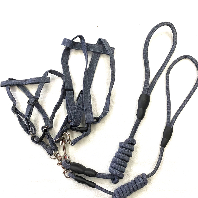 Pet Chain Plaid Cotton round Rope Chest Back Hand Holding Rope