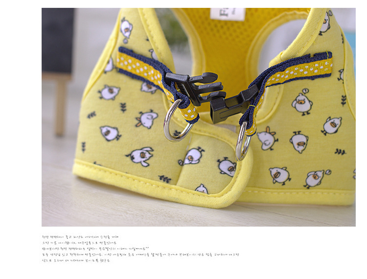 Petstyle Full Printed Cartoon Chest and Back Pet Harness Dog Vest Hand Holding Rope