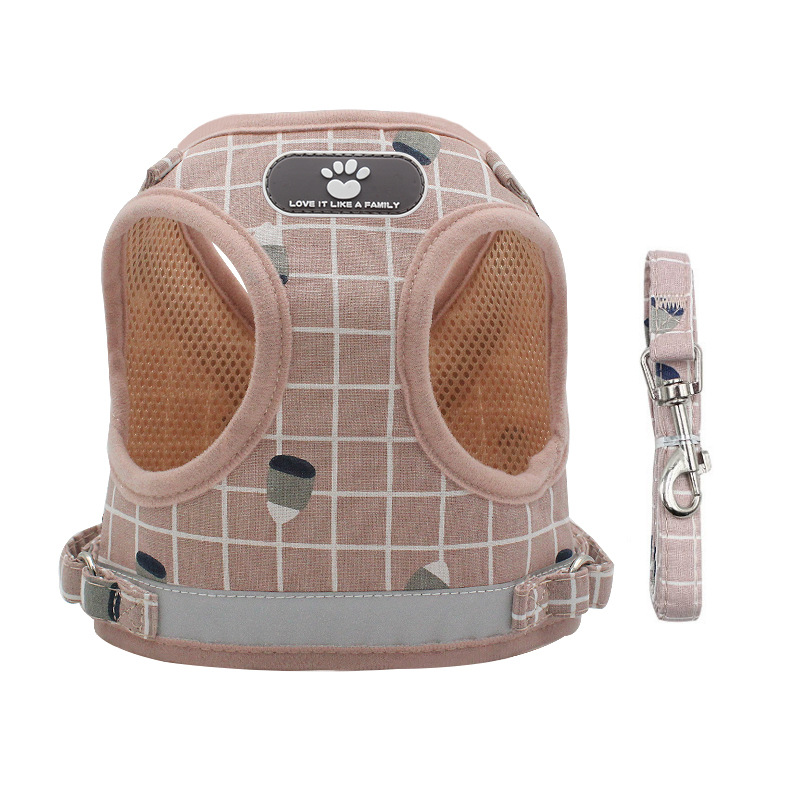Pet Leash Vest-Style Dog Breast Strap Small and Medium-Sized Dogs Leash Cat Chest Back Currently Available Wholesale