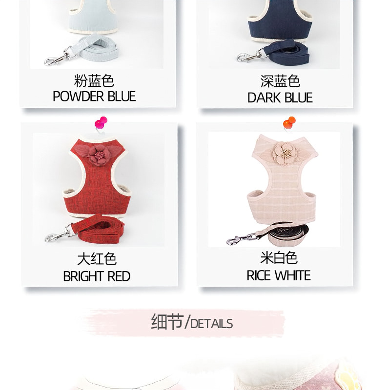 Factory Wholesale Pet Hand Holding Rope Vest Pet Traction Belt Dog Breast Strap Dress Chest Back Dog Supplies