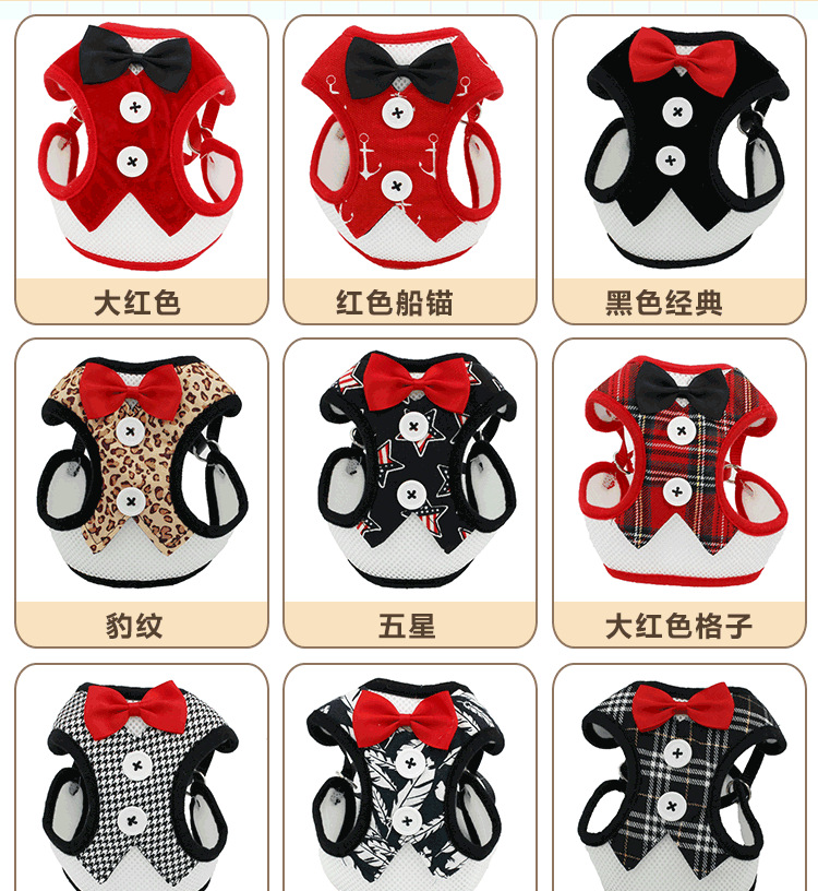 New Dog Hand Holding Rope Pet Bow Dress Chest and Back Leash Set Cat Dog Leash Dog Leash Supplies