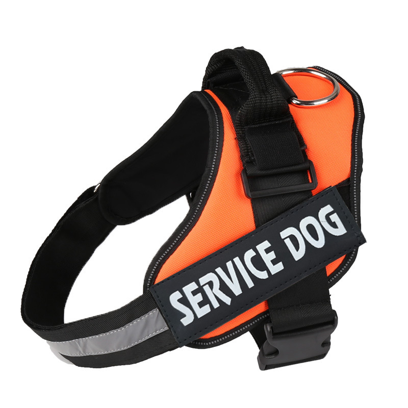 Service Dog Pet Supplies Explosion-Proof Medium Large Dog Chest Back Dog Supplies Traction Rope Factory Direct Sales