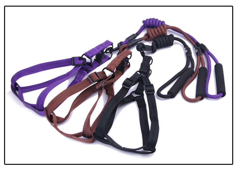 Manufacturer direct selling pet chest back - band traction rope nylon handle round rope climbing chest back cover