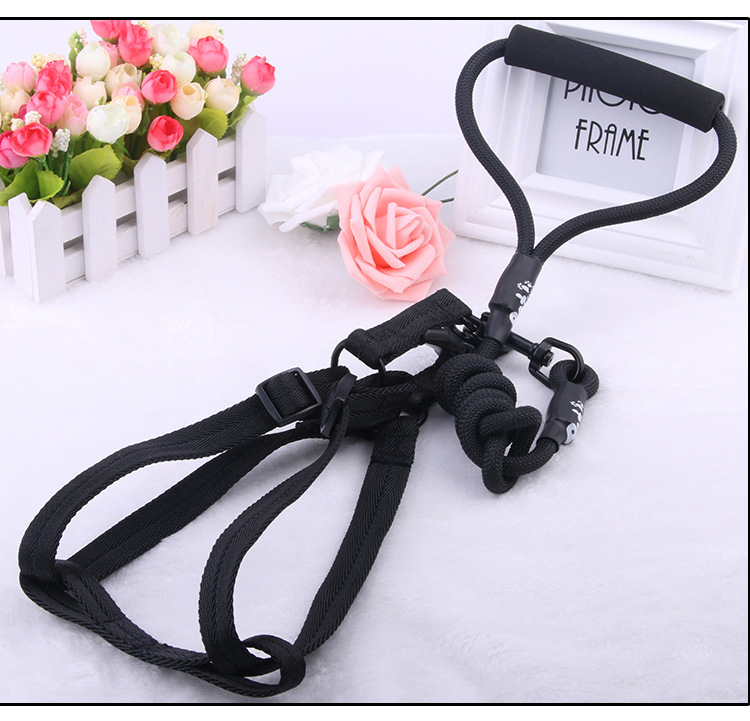 Manufacturer direct selling pet chest back - band traction rope nylon handle round rope climbing chest back cover