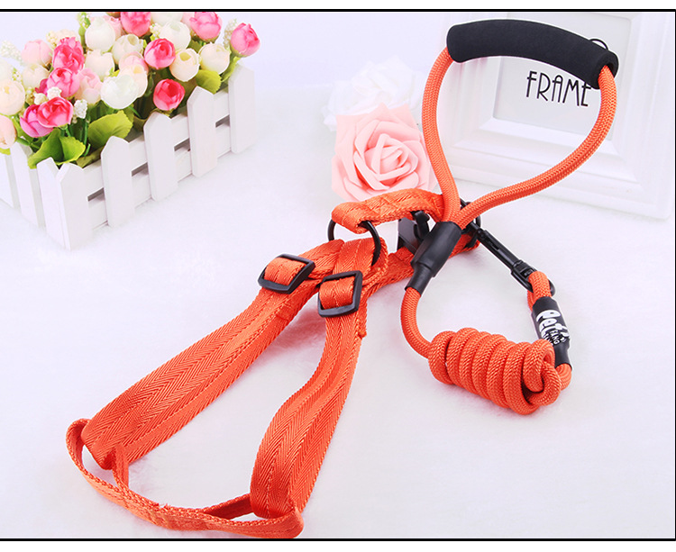 Manufacturer direct selling pet chest back - band traction rope nylon handle round rope climbing chest back cover