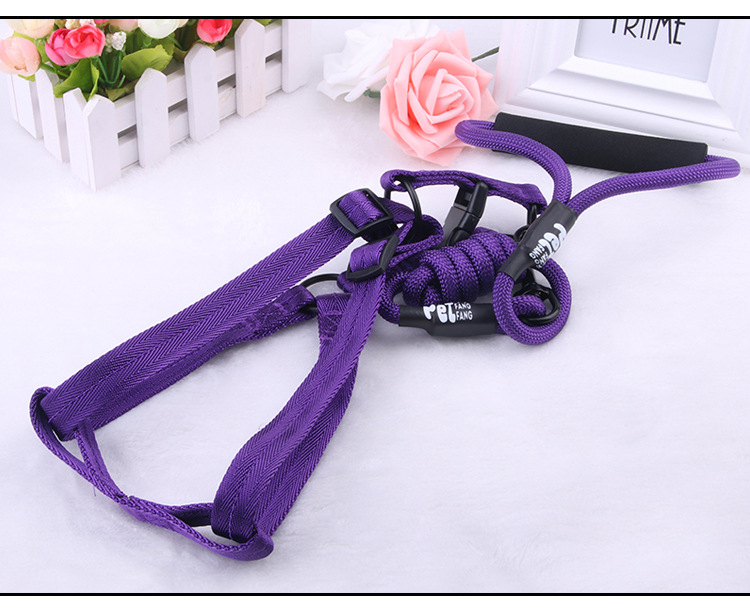 Manufacturer direct selling pet chest back - band traction rope nylon handle round rope climbing chest back cover