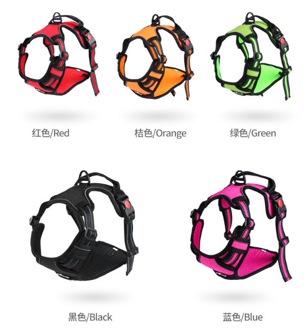 Hot Sale Dog Breast Strap Explosion-Proof Pet Hand Holding Rope Dog Vest Reflective Pet's Chest-Back Factory Direct Sales