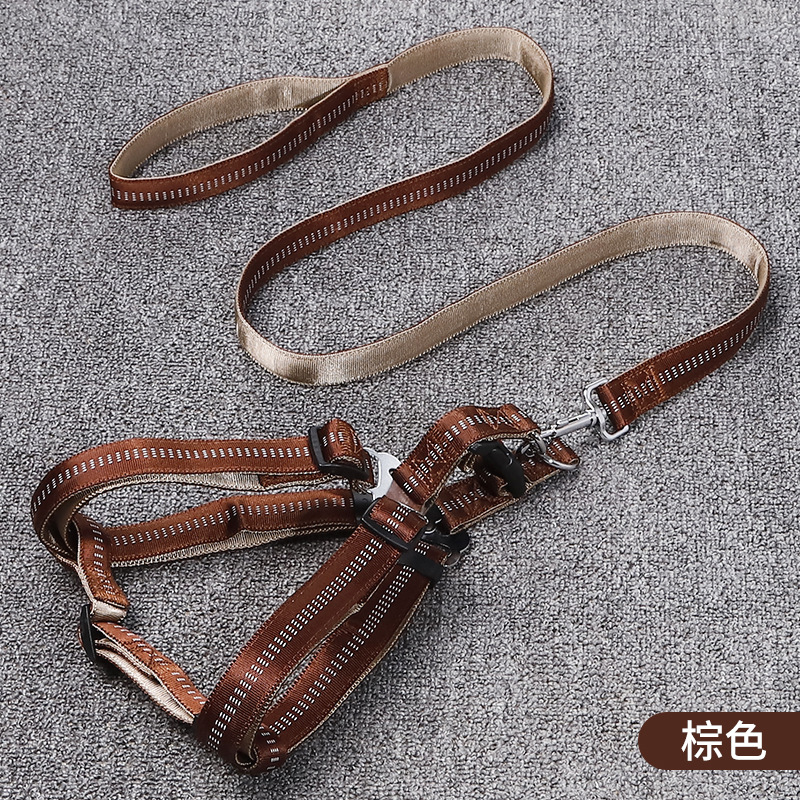 1688 Good Goods Recommended Guangdong Youlaishi Golden Panda Foam Pet Traction Belt H Type Pet's Chest-Back Type Hand Holding Rope