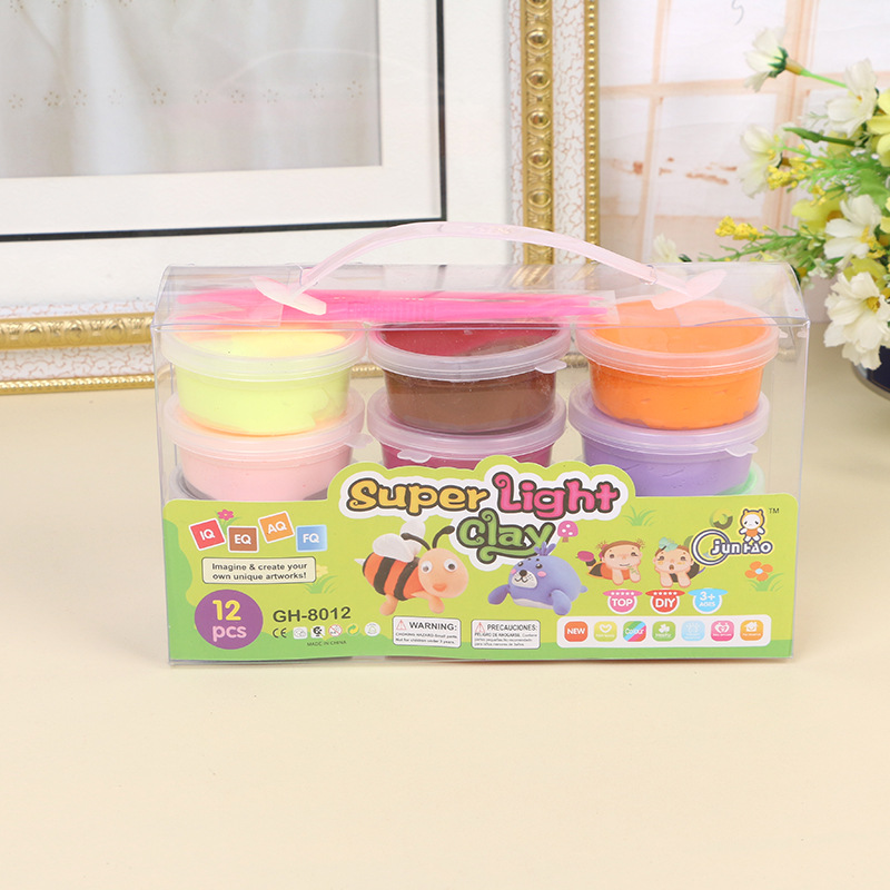 Manufacturers wholesale plasticine ultralight clay 12 color clay diy children&#039;s educational resin toys