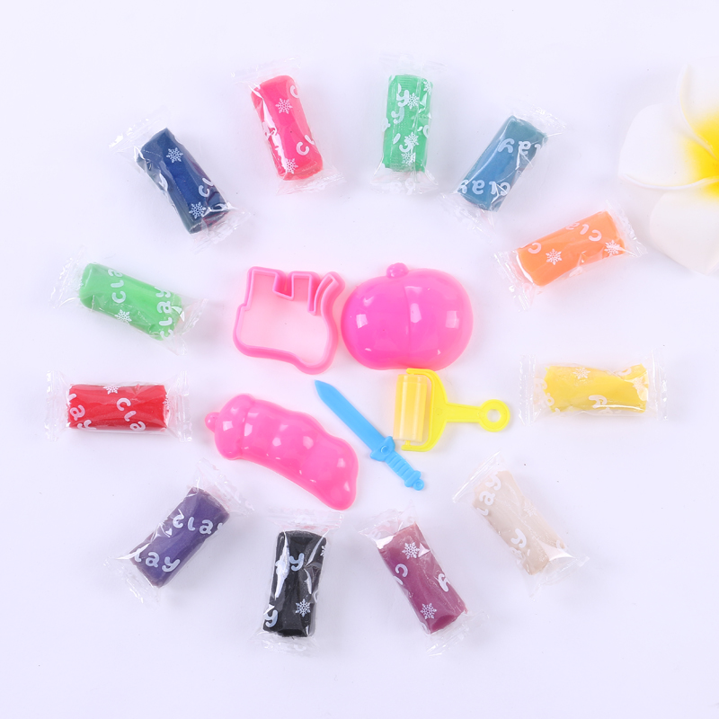 Children&#039;s Modeling Clay Space Clay Children&#039;s DIY Suit Toys 12 Color Plasticine Non-Toxic Crystal Color Clay