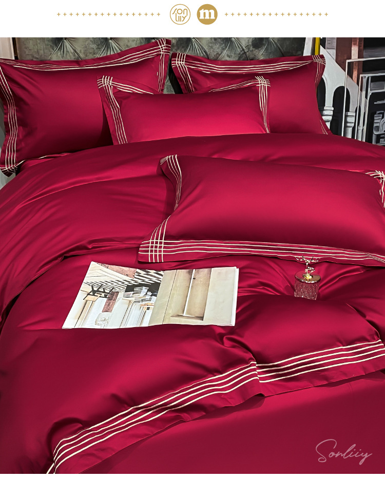 Set Wedding 100S All Cotton Pure Cotton New Wedding Celebration Quilt Happy Quilt High-End Wedding Room Wedding bedding Set Wedding 100S All Cotton Pure Cotton New Wedding Celebration Quilt Happy Quilt High-End Wedding Room Wedding bedding