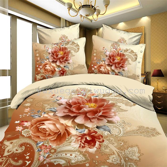 Snow pigeon Fleur fabric sueding wedding bedding set of four continental sheets factory direct---love Snow pigeon Fleur fabric sueding wedding bedding set of four continental sheets factory direct---love