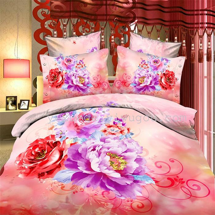 Snow pigeon Fleur fabric sueding wedding bedding set of four continental sheets factory direct---love Snow pigeon Fleur fabric sueding wedding bedding set of four continental sheets factory direct---love