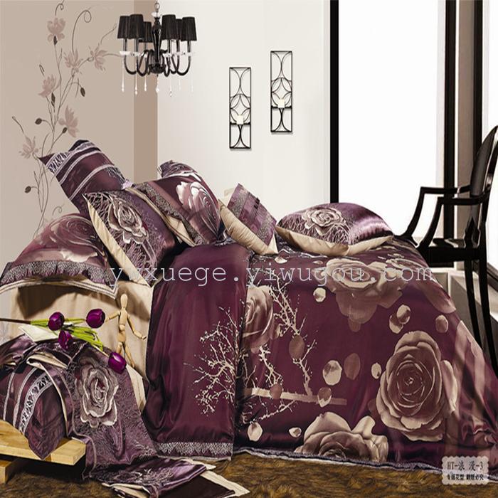 Snow pigeon home textile wedding bedding silk four piece suit series silky comfort best price – dancing Snow pigeon home textile wedding bedding silk four piece suit series silky comfort best price – dancing