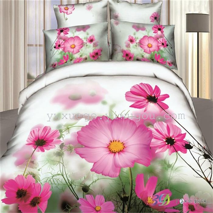 Horse blow four-piece 3D reactive dye printing of cotton four piece Super icing wedding bedding Snow Bird House textiles Horse blow four-piece 3D reactive dye printing of cotton four piece Super icing wedding bedding Snow Bird House textiles