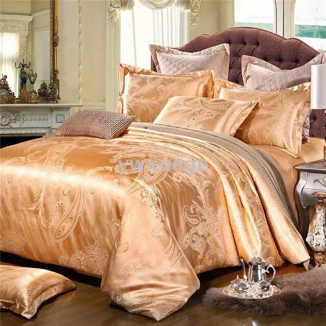 Ywxuege tiansi cotton satin-jacquard four-piece wedding bedding set olandi - milk white export Ywxuege tiansi cotton satin-jacquard four-piece wedding bedding set olandi - milk white export