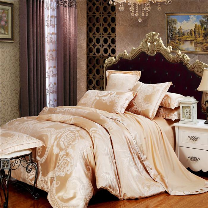 Ywxuege tiansi cotton satin-jacquard four-piece wedding bedding set olandi - milk white export Ywxuege tiansi cotton satin-jacquard four-piece wedding bedding set olandi - milk white export