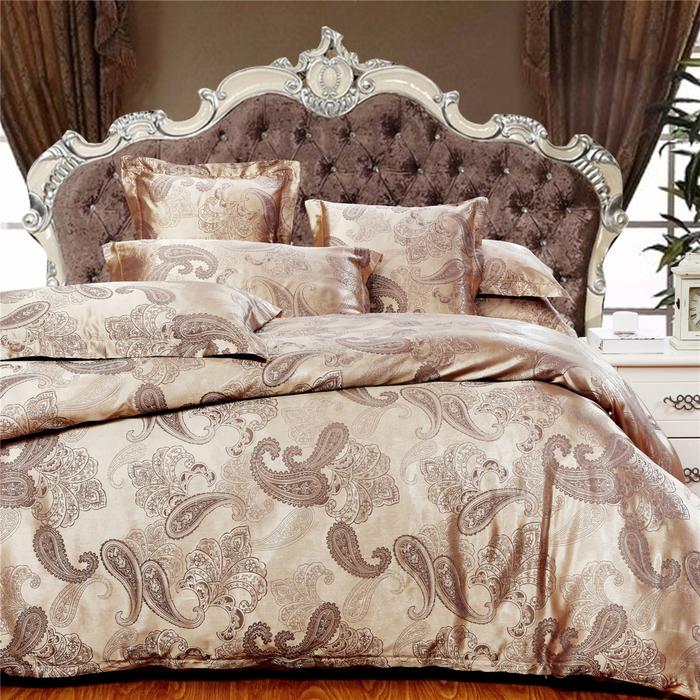 Ywxuege tiansi cotton satin-jacquard four-piece wedding bedding set olandi - milk white export Ywxuege tiansi cotton satin-jacquard four-piece wedding bedding set olandi - milk white export