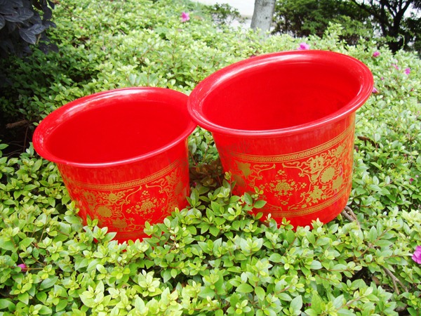 Factory-wholesale Chinese wedding flower red flower pot wedding flower pot 320-350 Factory-wholesale Chinese wedding flower red flower pot wedding flower pot 320-350