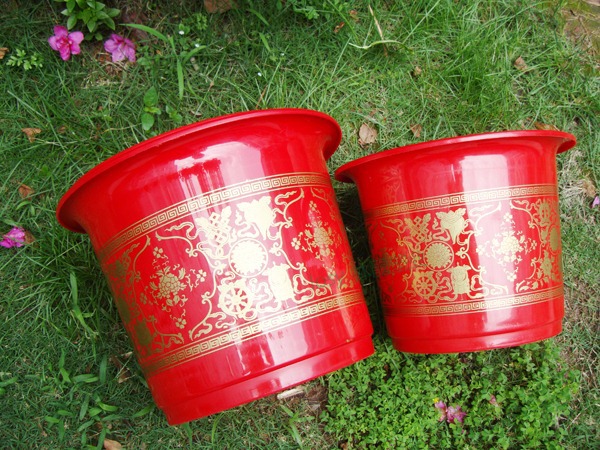 Factory-wholesale Chinese wedding flower red flower pot wedding flower pot 320-350 Factory-wholesale Chinese wedding flower red flower pot wedding flower pot 320-350