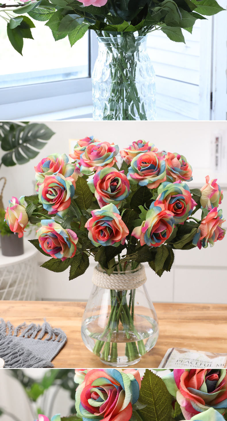 High-Grade Moisturizing Rose Home Decoration Wedding Props Hydrangea Artificial Flower Single Stem Hand Feeling 
