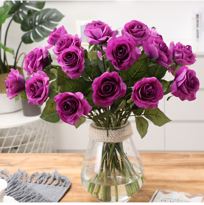 High-Grade Moisturizing Rose Home Decoration Wedding Props Hydrangea Artificial Flower Single Stem Hand Feeling 