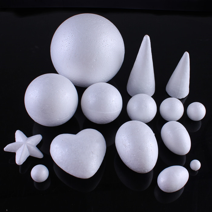 Creative Foam Ball White Solid Wedding Flower Arrangement Poly Dragon Ball Kindergarten Handicraft DIY Material Expandable Polystyrene Ball