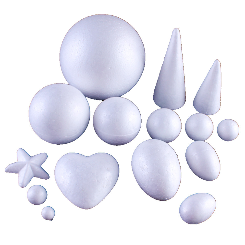 Creative Foam Ball White Solid Wedding Flower Arrangement Poly Dragon Ball Kindergarten Handicraft DIY Material Expandable Polystyrene Ball