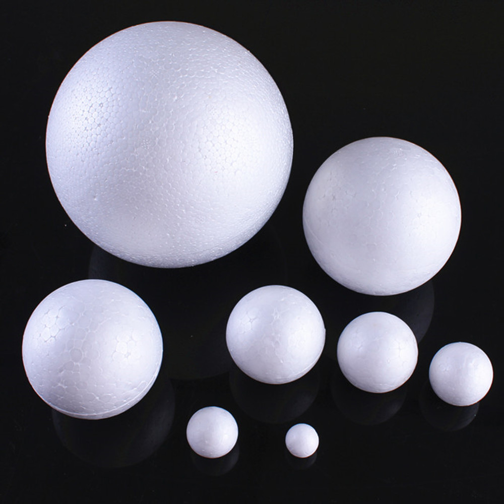 Creative Foam Ball White Solid Wedding Flower Arrangement Poly Dragon Ball Kindergarten Handicraft DIY Material Expandable Polystyrene Ball