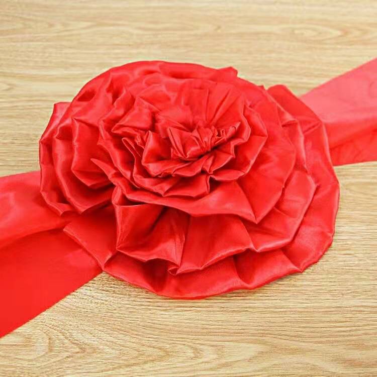 Unveiling big red flower award decoration Stone lion New car cornerstone wedding decoration wedding flower ball chest, ribbon cutting Unveiling big red flower award decoration Stone lion New car cornerstone wedding decoration wedding flower ball chest, ribbon cutting