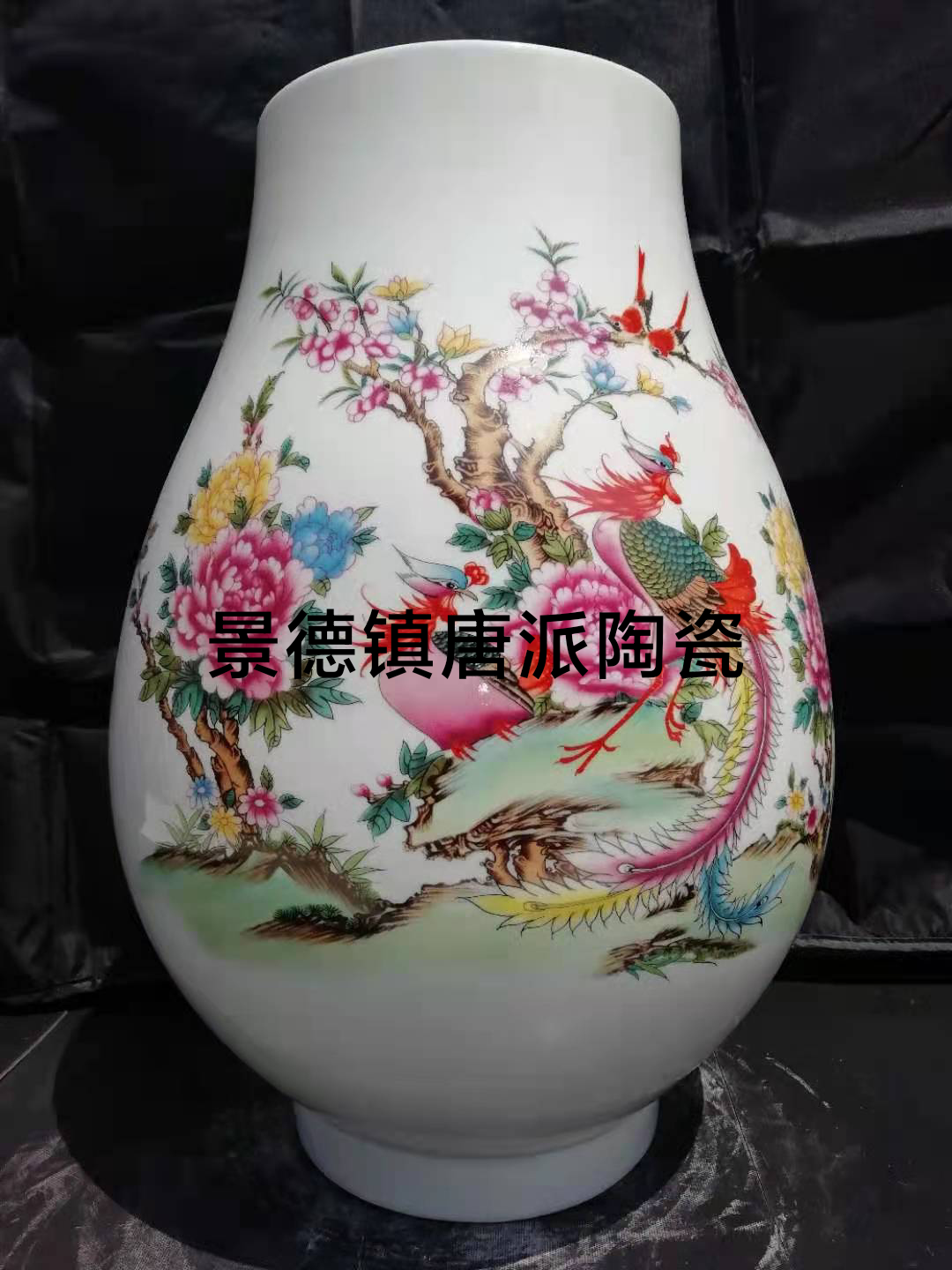 Jingdezhen Hand Color Vase about 40cm 1380 Degrees High Temperature Fired Porcelain Delicate Wedding Gift