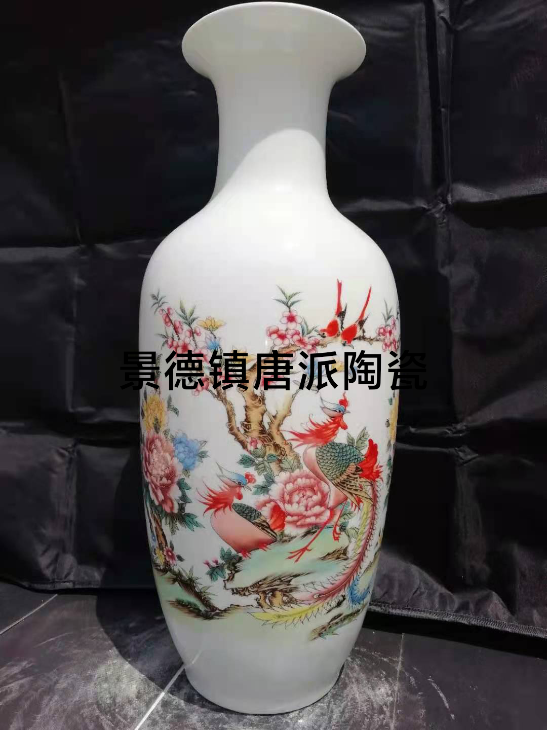 Jingdezhen Hand Color Vase about 40cm 1380 Degrees High Temperature Fired Porcelain Delicate Wedding Gift