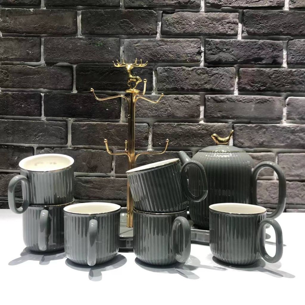 A Pot of 6 Cups Coffee Set Sets of Drinking Ware Colored Glaze New Drinking Ware Entry Lux Style Wedding Gift Ceramic Water Set Drinking Ware A Pot of 6 Cups Coffee Set Sets of Drinking Ware Colored Glaze New Drinking Ware Entry Lux Style Wedding Gift Ceramic Water Set Drinking Ware