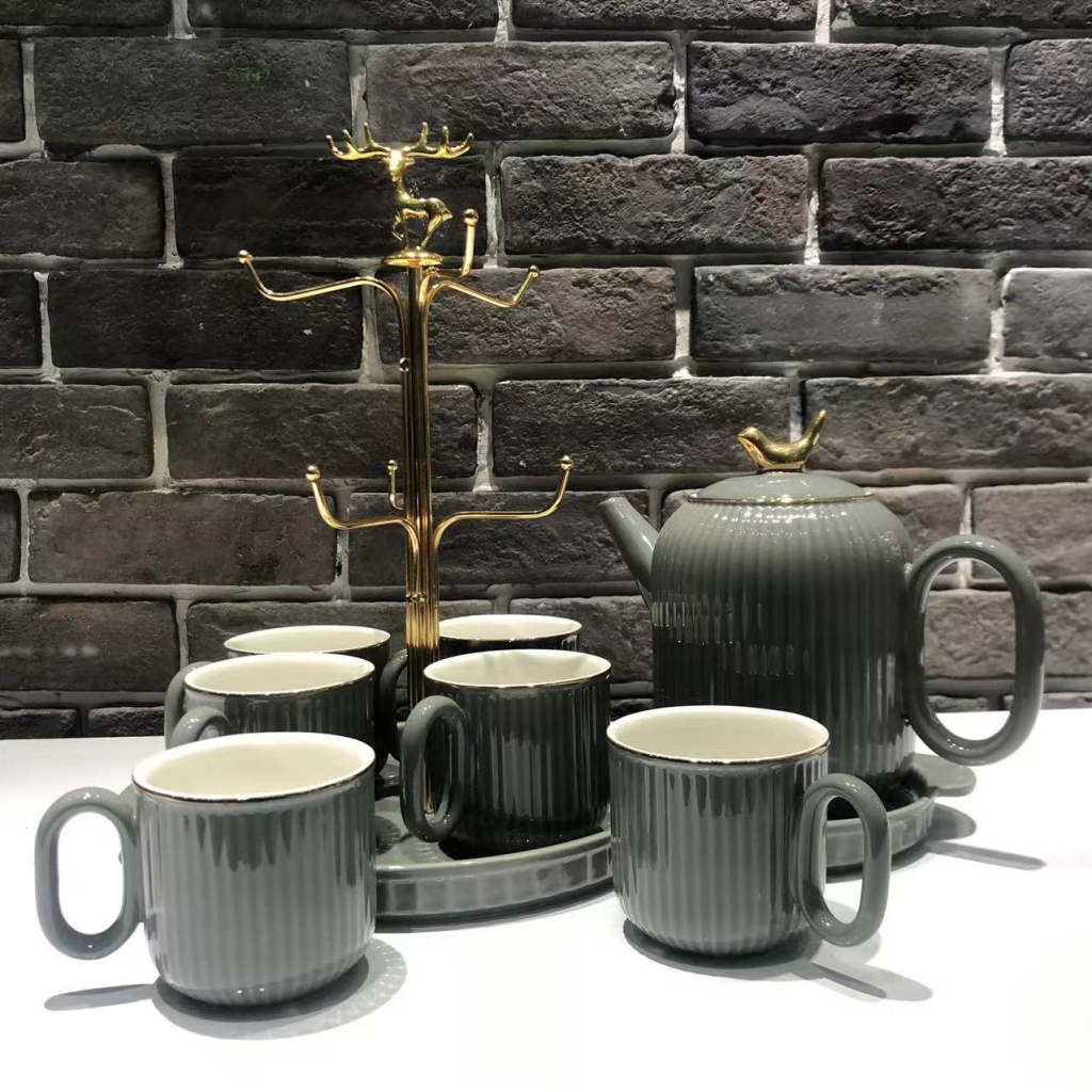 A Pot of 6 Cups Coffee Set Sets of Drinking Ware Colored Glaze New Drinking Ware Entry Lux Style Wedding Gift Ceramic Water Set Drinking Ware A Pot of 6 Cups Coffee Set Sets of Drinking Ware Colored Glaze New Drinking Ware Entry Lux Style Wedding Gift Ceramic Water Set Drinking Ware