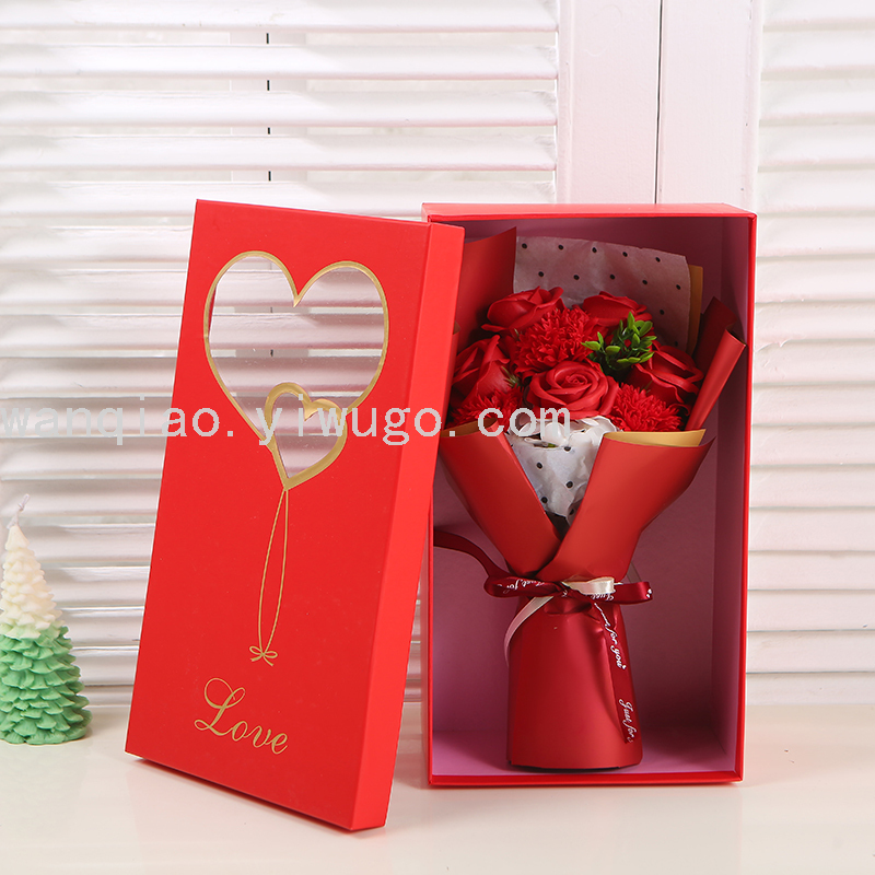 Rose Carnation Soap Soap Flower Rose Flower Box Wedding Gift Box Valentine&#039;s Day Christmas Decorative Craft Gift