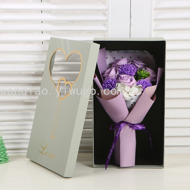 Rose Carnation Soap Soap Flower Rose Flower Box Wedding Gift Box Valentine&#039;s Day Christmas Decorative Craft Gift