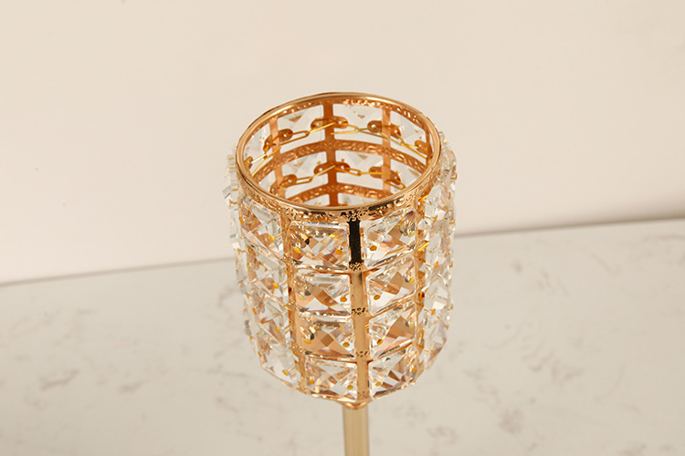 European Crystal Candlestick Iron Craft Decorations Metal Candle Holder Crafts Living Room Decoration Wedding