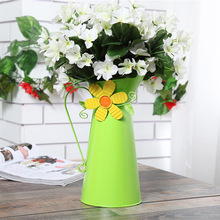 Factory Direct Sales Home Decoration Wedding Flower Arrangement Iron Bucket Iron Flower Arrangement Crafts Decoration Sm