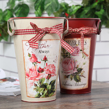 Factory Direct Sales Home Decoration Wedding Flower Arrangement Iron Bucket Iron Flower Arrangement Crafts Decoration Sm