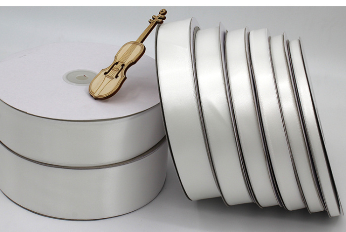 White Encryption Polyester Ribbon Gift Packing Wedding Decorative Christmas Crafts Ribbons Clothing Accessories
