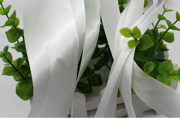 White Encryption Polyester Ribbon Gift Packing Wedding Decorative Christmas Crafts Ribbons Clothing Accessories