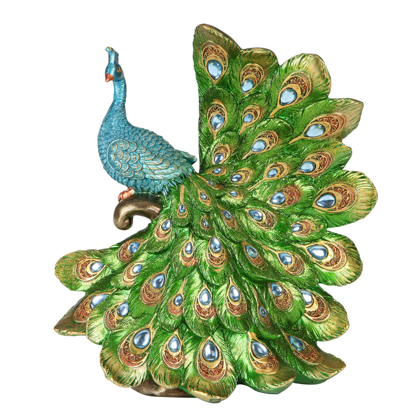 European-Style Peacock Ornaments Living Room Decorations Resin Crafts Hallway Wine Cabinet Desktop New House Housewarming Wedding Gifts