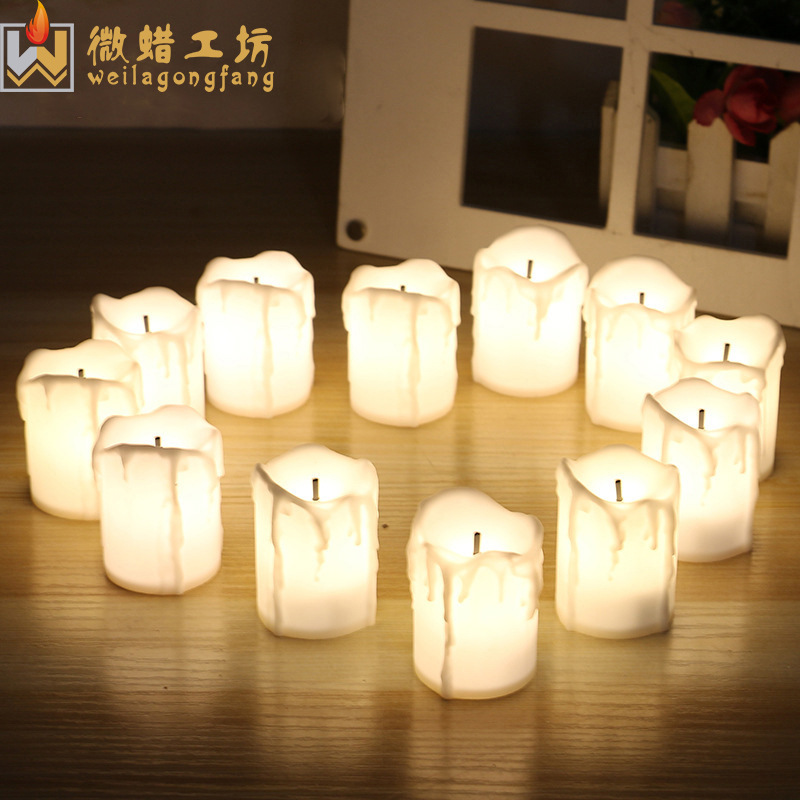 Black Core Tears LED Electronic Candle Light Creative Birthday Wedding Halloween Party Crafts Candle