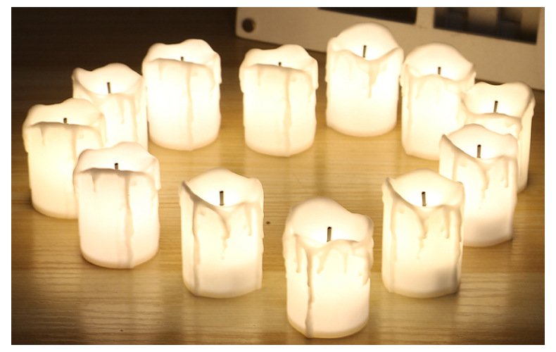 Black Core Tears LED Electronic Candle Light Creative Birthday Wedding Halloween Party Crafts Candle