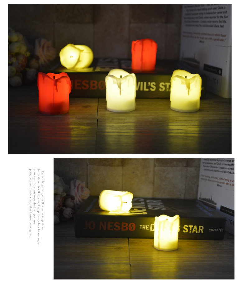 Black Core Tears LED Electronic Candle Light Creative Birthday Wedding Halloween Party Crafts Candle